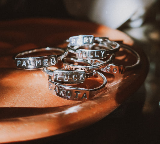 MTO Hand-Stamped Custom Name Plate Ring