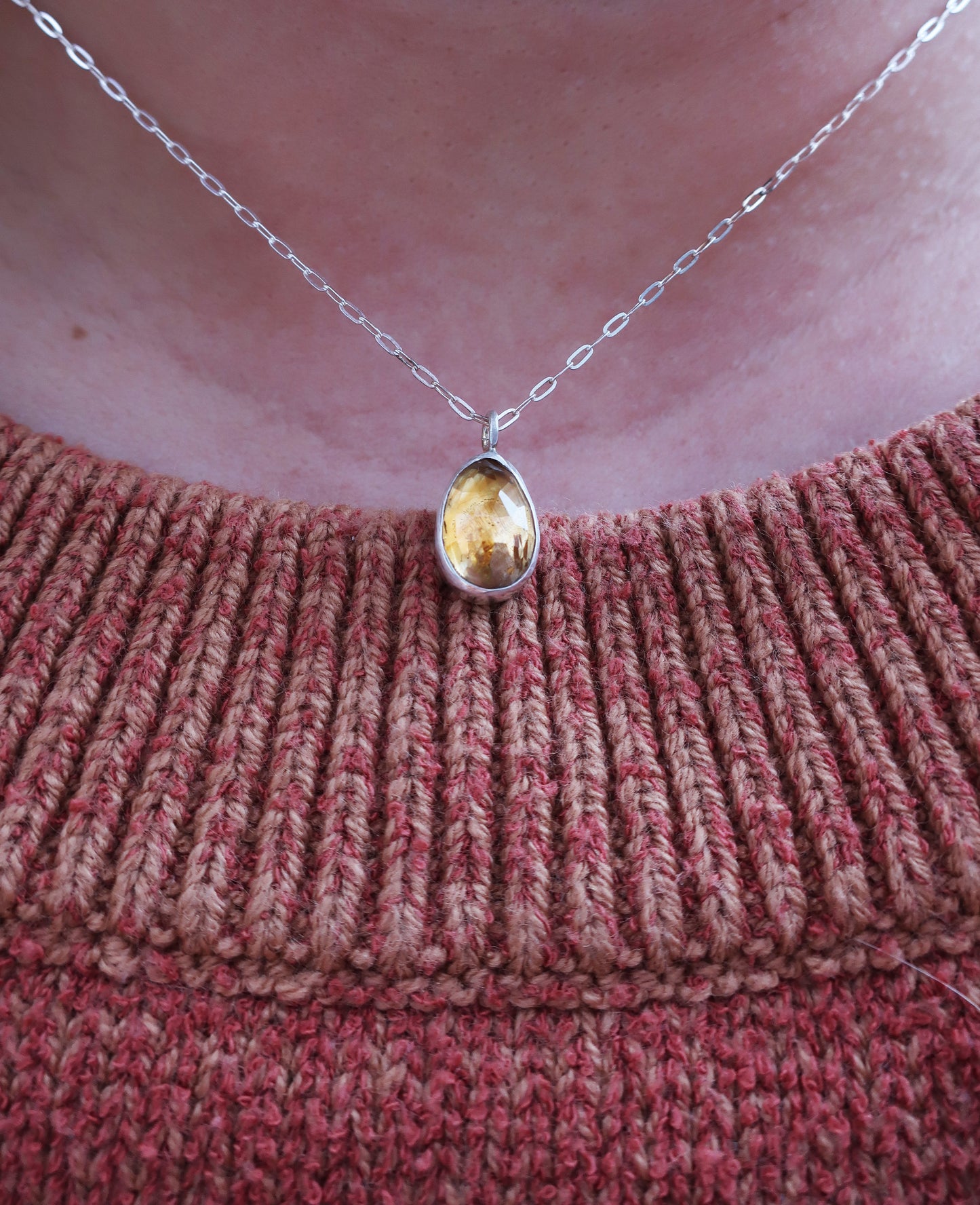 Mountain Ash Raindrop Mini Necklace